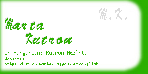 marta kutron business card